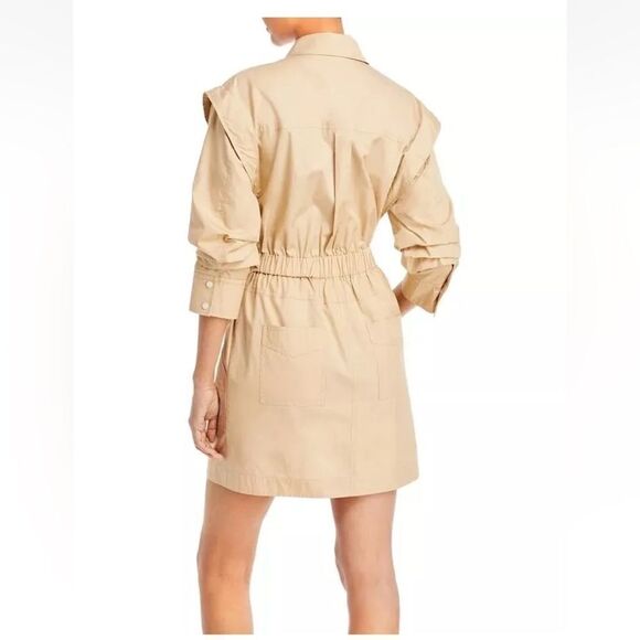 Derek Lam 10 Crosby Hadley Cotton Shirt Dress Beige/Khaki Size 2 $450 - Picture 5 of 9